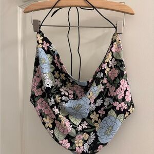 Floral Halter Top with Black Straps